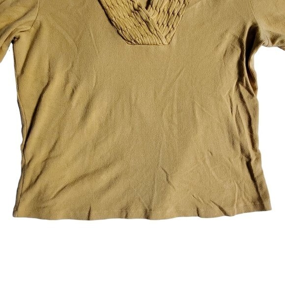 Rafaella Studio yellow long sleeve v-neck top sz L - Picture 5 of 14